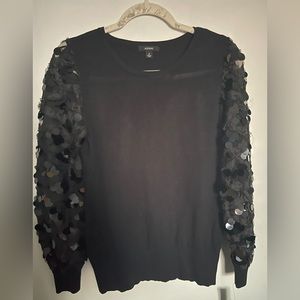Alfani Black Sheer Sequin Sweater NWT